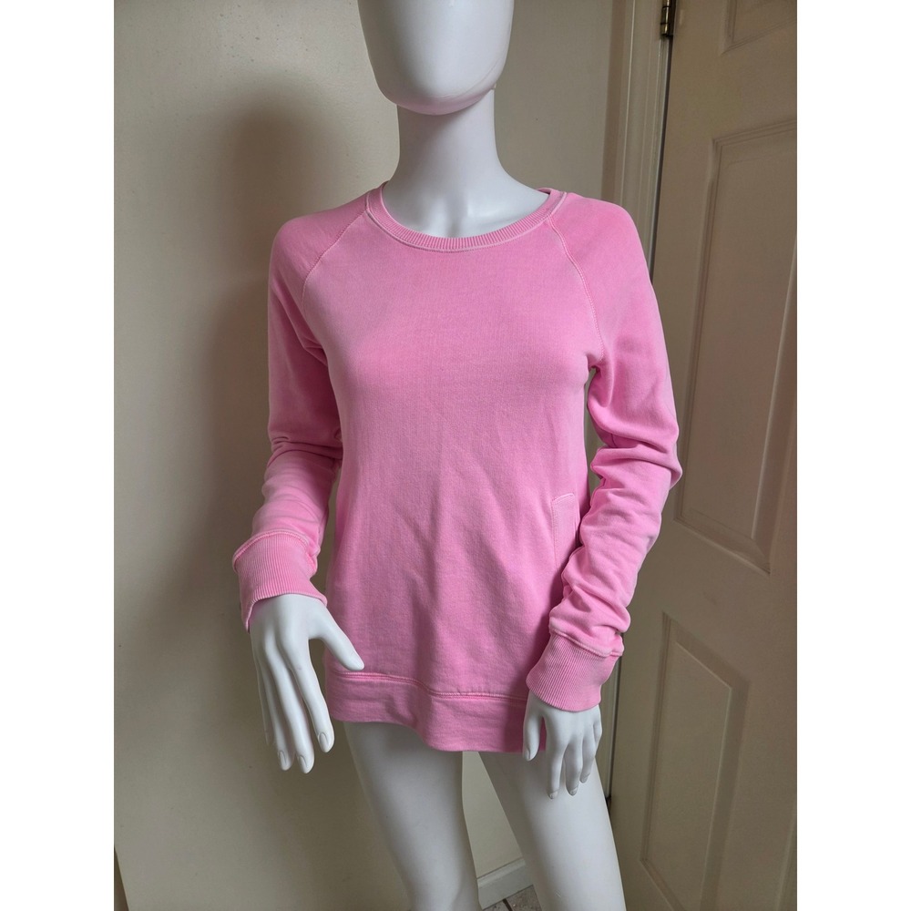 Lilly Pulitzer Luxletic Pink Raglan Crewneck Sweatshirt Side Zip Pockets XXS